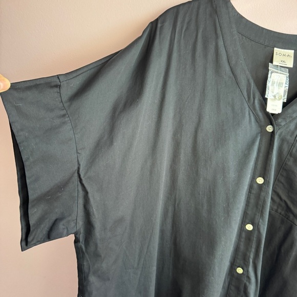 NEW Soma size XXL Black Oversized Button Up Swim Coverup - Picture 5 of 10